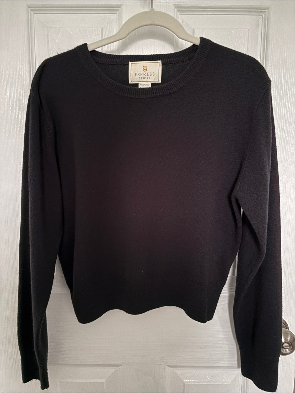 Express Black Crewneck Sweater Top #0362